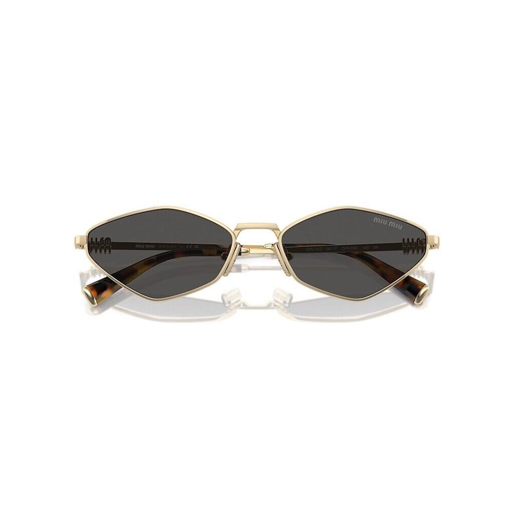MIU MIU MU 56ZS ZVN5S0 Gold Dark Grey Lens Women Sunglasses AUTHENTIC - Picture 7 of 8